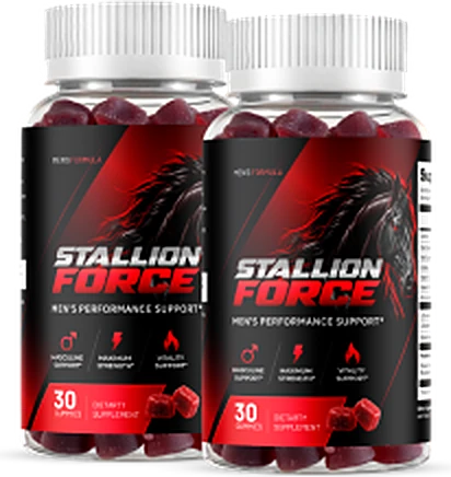 Two bottles of Stallion Force gummies